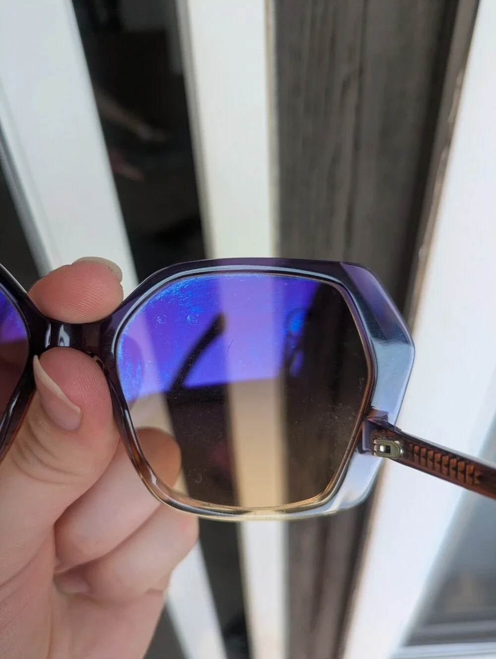 Trina Turk Solvaye Sunglasses Oversized Geometric Ombre Edgy